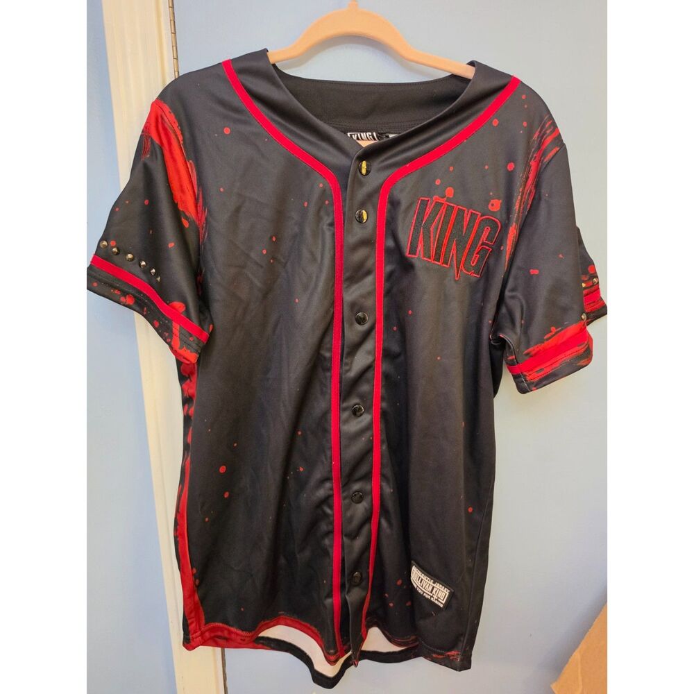 Sullivan King Authentic Jersey – Black & Red Studded Graphic – Medium
